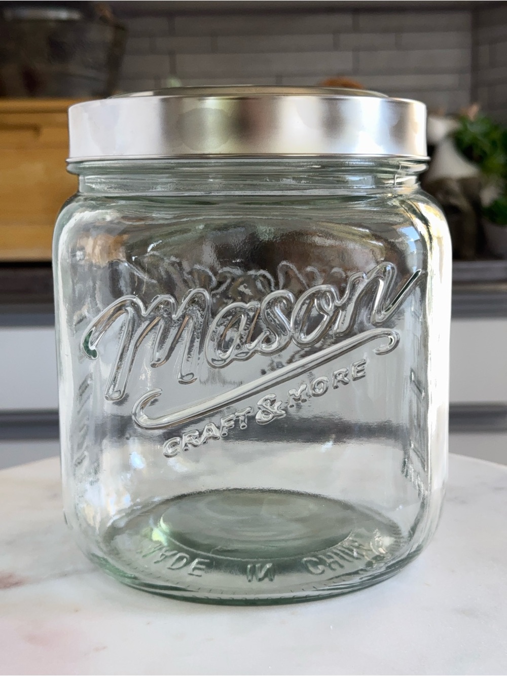 MASON Clear Glass Canister Jar 93oz/2.75L